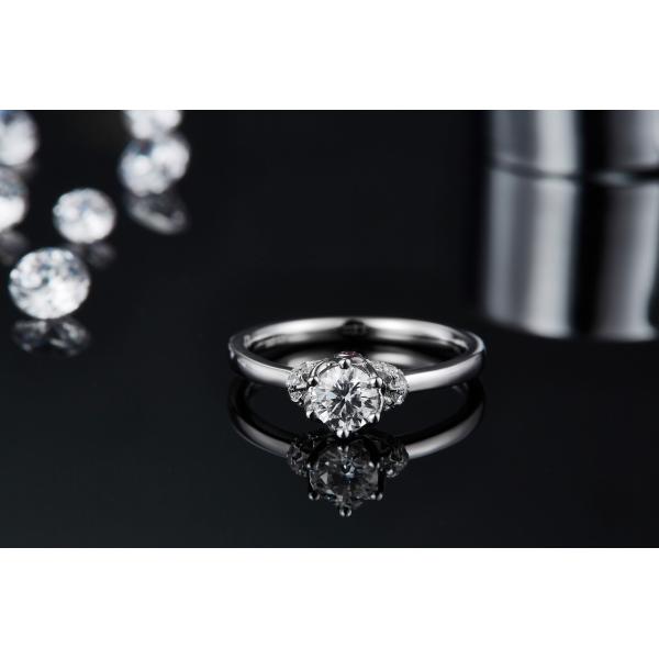 Unique Flower Style White Gold Plated Ring Custom Moissanite Ring Engagement Women Jewelry