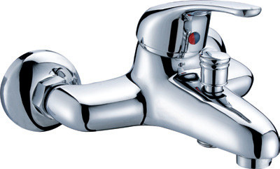 Ceramic Bathtub Mixer Tap Single Lever / Chrome Plated Bathroom Faucet