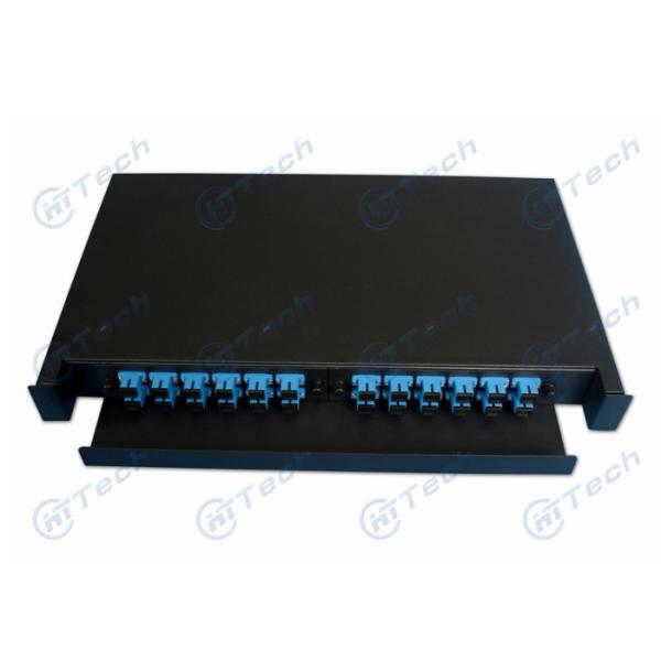 19 Inch Rotary 24 Port Fiber Optic Terminal Box Cold Rolling Steel Material