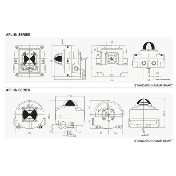Interruptor limitado (indicador) do Positioner APL-210N