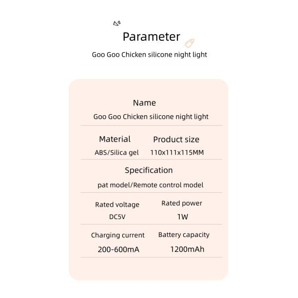 Спальня Мягкий свет Спальная кровать лампа Силиконовый коврик Столовая лампа Мобильный телефон держатель Дети цыпленок Маленький ночной свет