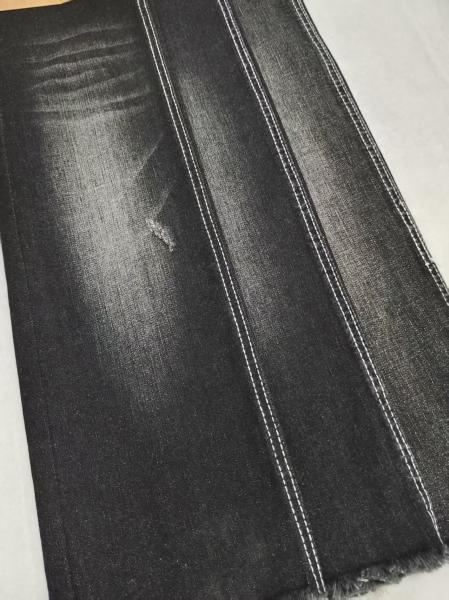 Sarga 10S 70% Algodón Tejido Vaquero de Alta Elasticidad NEGRO/NEGRO 10oz 170-172cm Para Jeans
