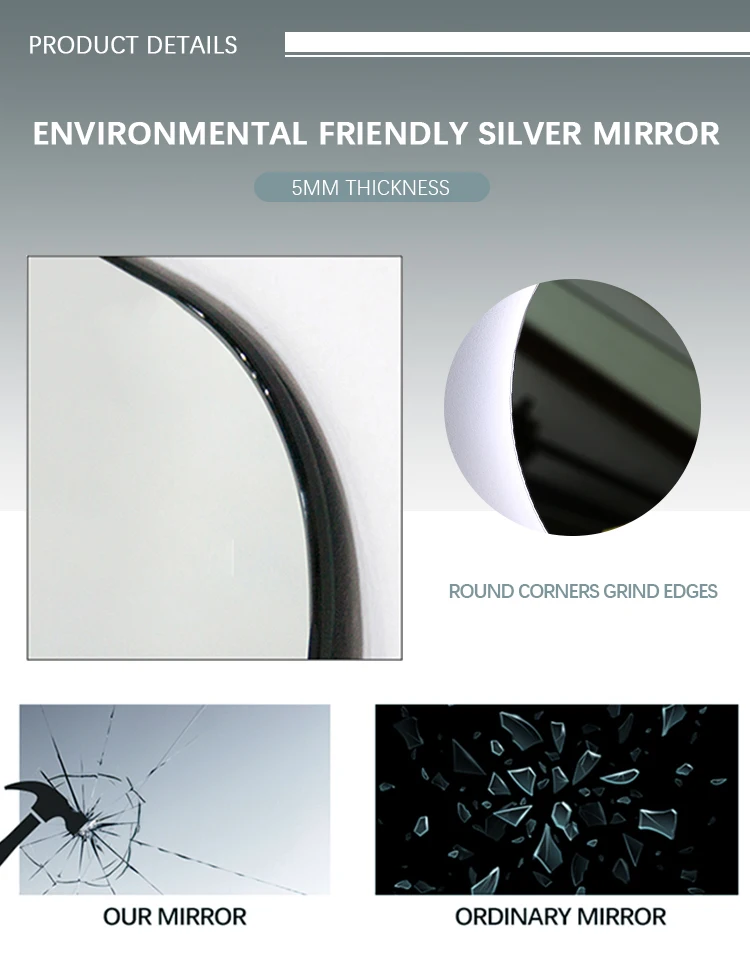Full Length Frameless Contemporary Bathroom Mirrors Polished Edge