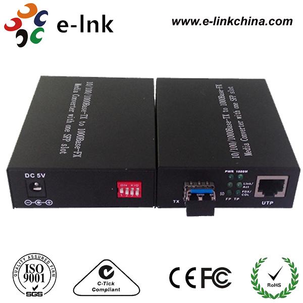 10/100/1000M Gigabit Ethernet Media Converter SFP Slot with DIP Switch