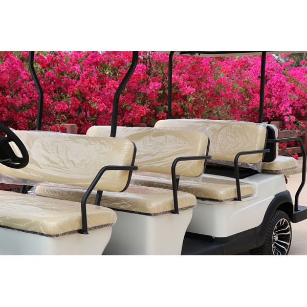 8 Front Seats & 3 Rear Electric Golf Buggy 48V Lithium Battery AC Motor Steel Chassis 25km/h Speed