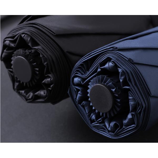 8 Ribs Fiberglass Automatic 3 Fold Umbrella With Wood Handle
