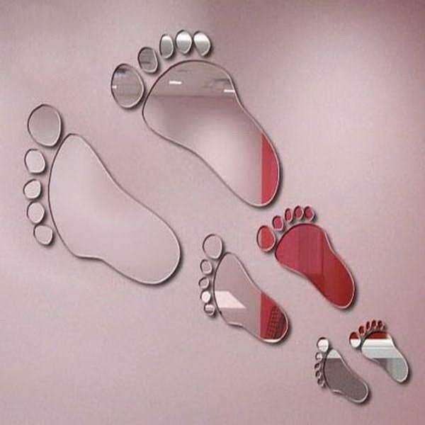 Silver Removable CM-055 Acrylic Removable Wall Mirror Sticker