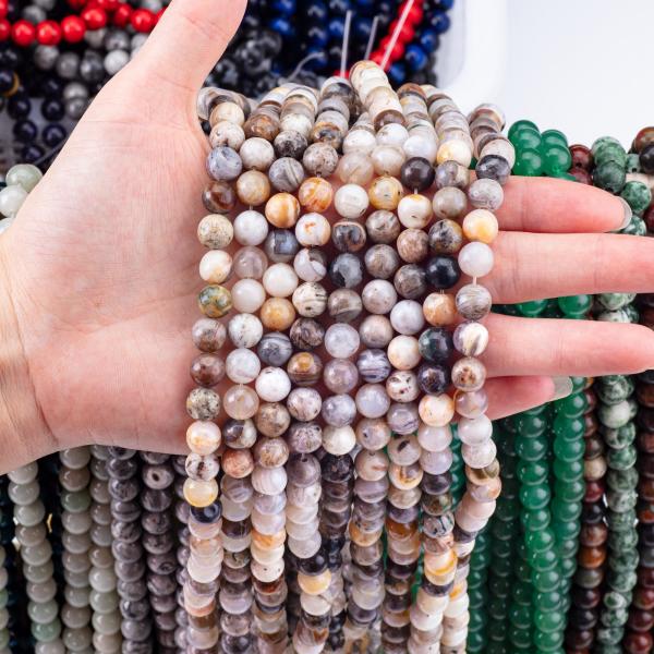 Истинный натуральный бамбук Агат драгоценный камень для ювелирных изделий Изготовление Diy браслет Ожерелье кольцо