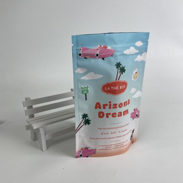 Custom Printed Food Grade Resealable Mylar Bags Stand Up Zipper Bags for Tea Food Packaging Bags with Aluminum Foil