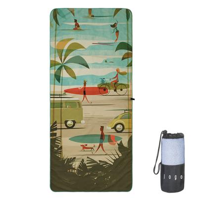 Toalha de praia de microfibra seca rápida de sublimação grande de verão com logotipo de impressão personalizada