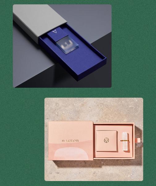 Custom Logo Top Box Logo em relevo Perfume/Óleo Essencial Caixa Cosmética Caixa de presente em papel