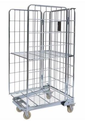 Do trole conservado em estoque da gaiola do rolo do metal economia Demountable galvanizada do espaço