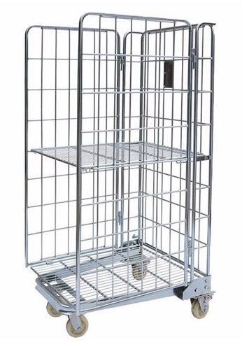 Do trole conservado em estoque da gaiola do rolo do metal economia Demountable galvanizada do espaço