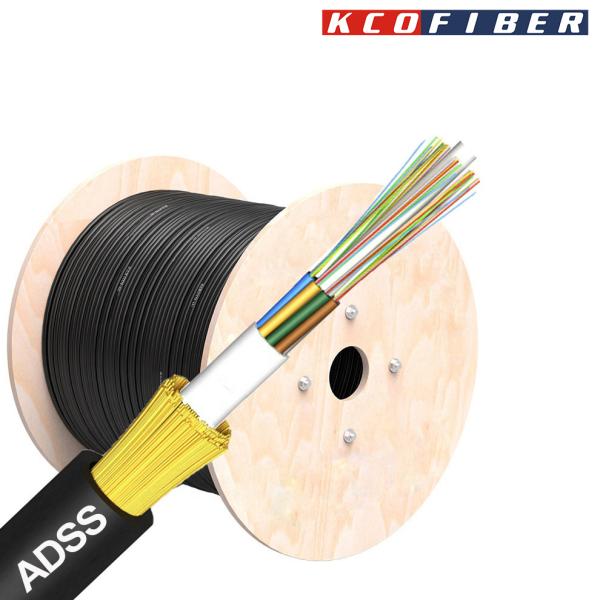 Cable de fibra óptica monomodo para exteriores ADSS, todo dieléctrico, 24 fibras, 48 fibras, 96 fibras