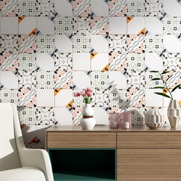 Carreaux rustiques en céramique résistant à l'usure 20x20 cm pour le salon et la salle à manger