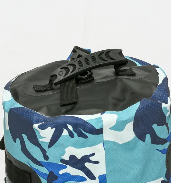 Multifunctional Water Resistant Duffel Bag Blue Large Capacity 45L Cylinder Shape