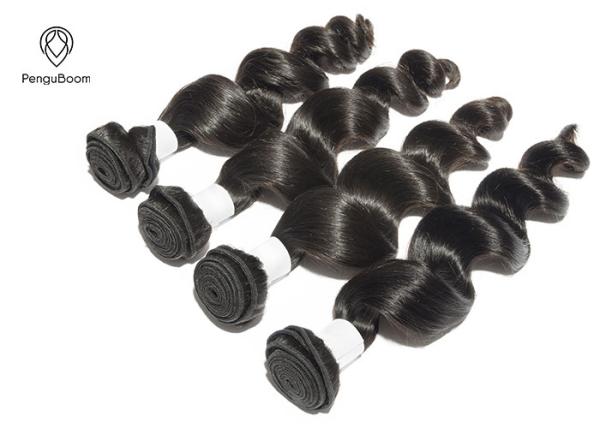 8a Loose Deep Wave Hair Bundles , Black Human Hair Weft Bundles No Knots
