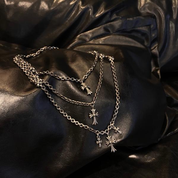 3 Layer 925 Silver Necklaces Fashionable With Alphabet Charms