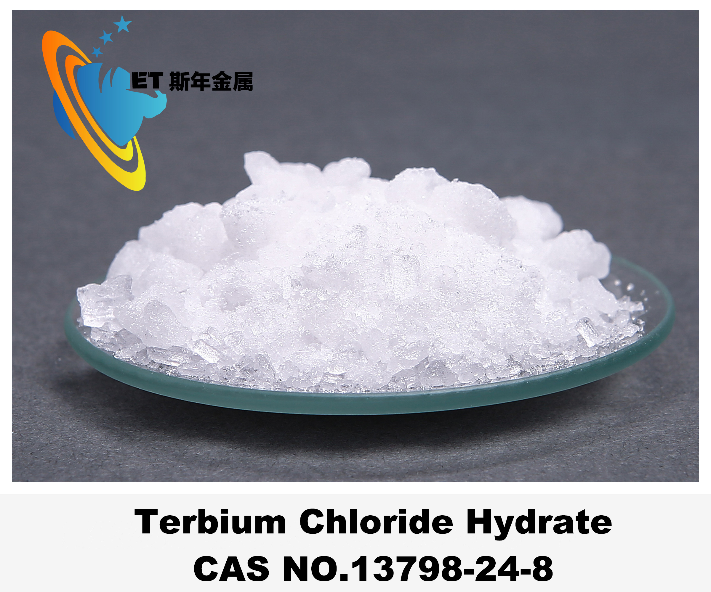 Hygroscopic Crystals Terbium Chloride Hydrate TbCl3 6H2O 99.9-99.99 Purity