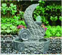 Rolling Granite Ball Fountain , Stone Sculpture Outdoor Garden Fountains