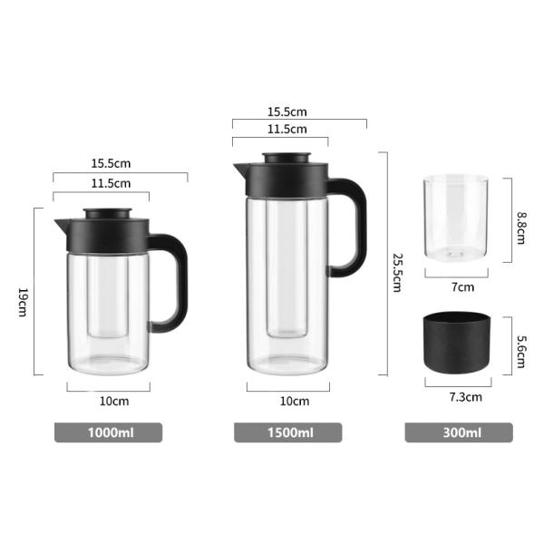 Кувшин воды 1500мл качества еды дунутый рукой стеклянный