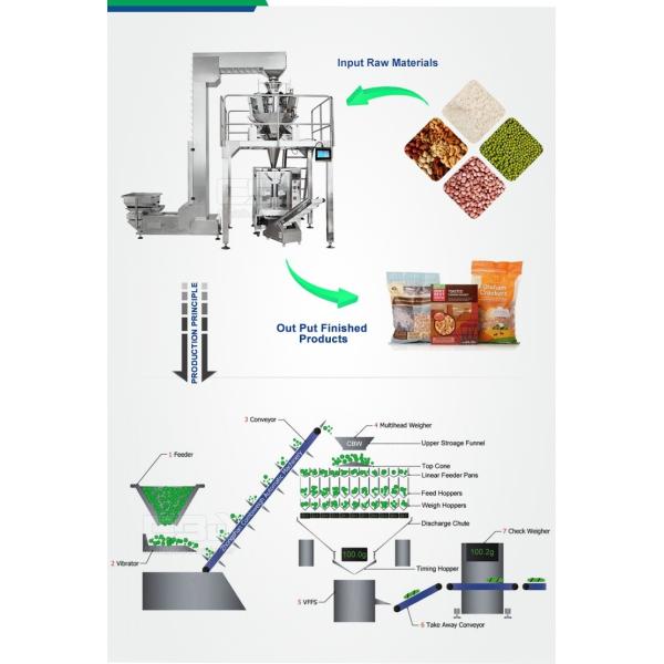 304SS Multihead совместило машину упаковки масштаба автоматическую для гайки или зерен