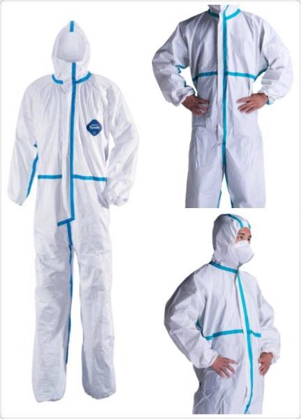 White Anti Virus Sterile Disposable Protective Coverall for Food Processing