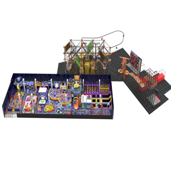 Red Yellow Minimalist Sports Trampoline Castle Commercial Kids Indoor Fitness