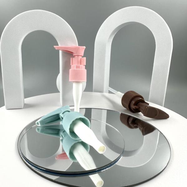 Bomba de loción de cerradura de aluminio de cinta lisa 24/410 para botellas cosméticas y duradera