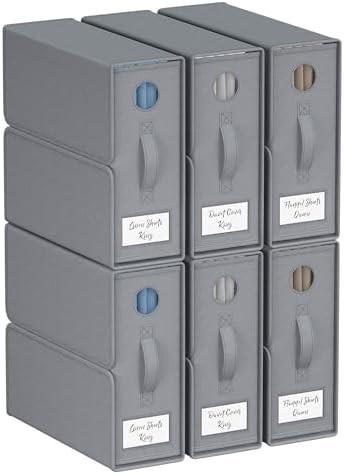 Sheet Organizers And Storage, 4-Pack, Queen/King Size (Grey), Bed Sheet Organizer, Fabric Storage Bins For Bed Sheets,