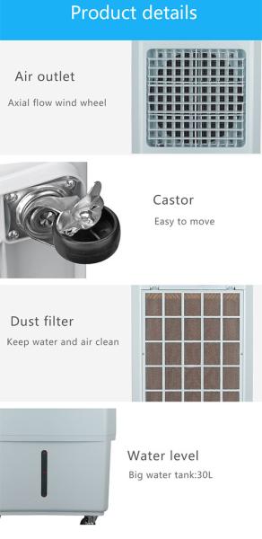 30L Water Tank Energy Saving Air Cooler 110V With Copper motor