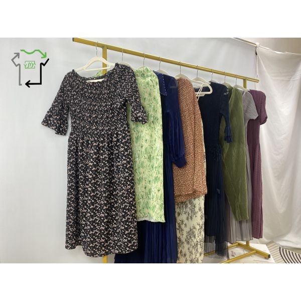 Second Hand Women's Summer Pleated Skirt Slimming Fashionable Used Dress Mixed Colors