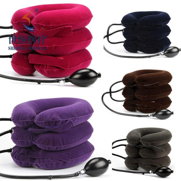 Fast selling soft flannel cervical traction free size neck brace four color available