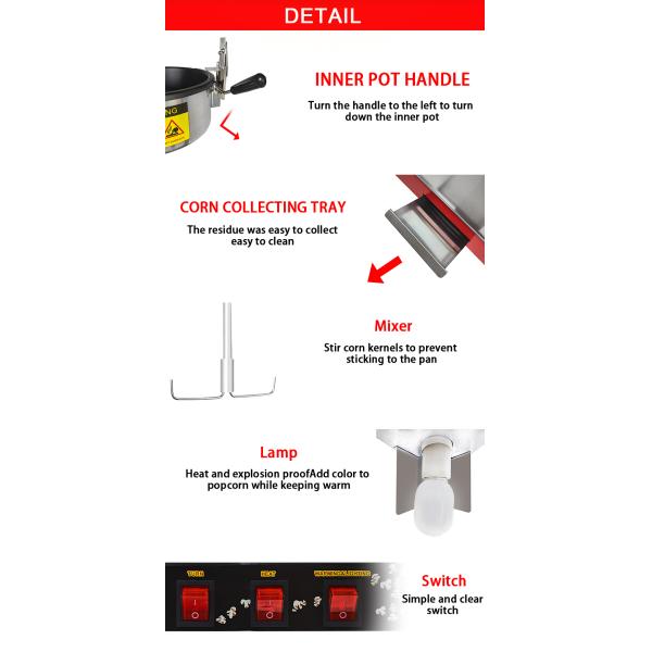 Нержавеющая сталь Коммерческая карамельная машина для производства попкорна