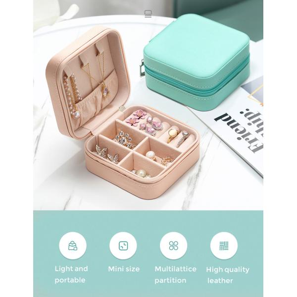 Квадратный ПУ кожаные путешествия ювелирные изделия коробка организатор для кольцов сережки ожерелье Хранилище