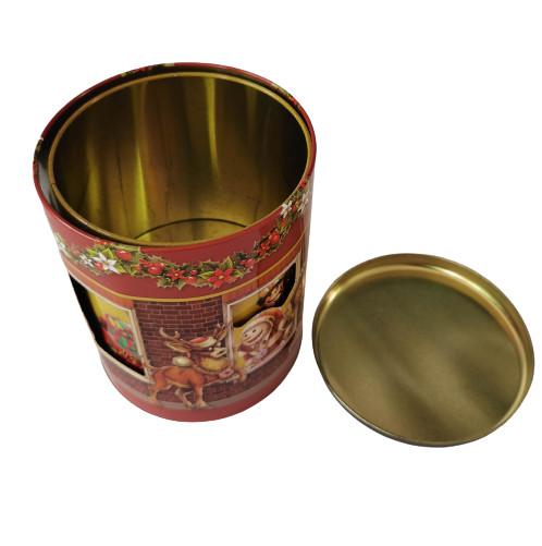 Holiday Carousel Musical Metal Cookie Tins Food Tin Can For Promotion Packaging