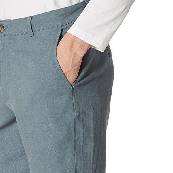 Easy Care Breathable 48% Linen Black Viscose Shorts Men'S Flat Front Shorts