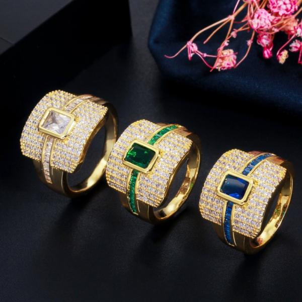 Elegant square Shaped CZ Rings Women Ring  for Wedding Ring Wedding Sweet Design Jewelry Valentine's Day Love  Ring