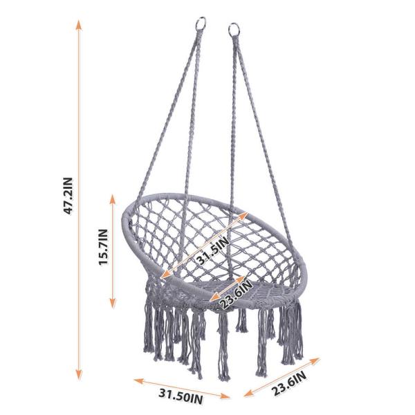 Swing Max 330 Pounds Outdoor Hanging Swing Cotton Hammock Chair