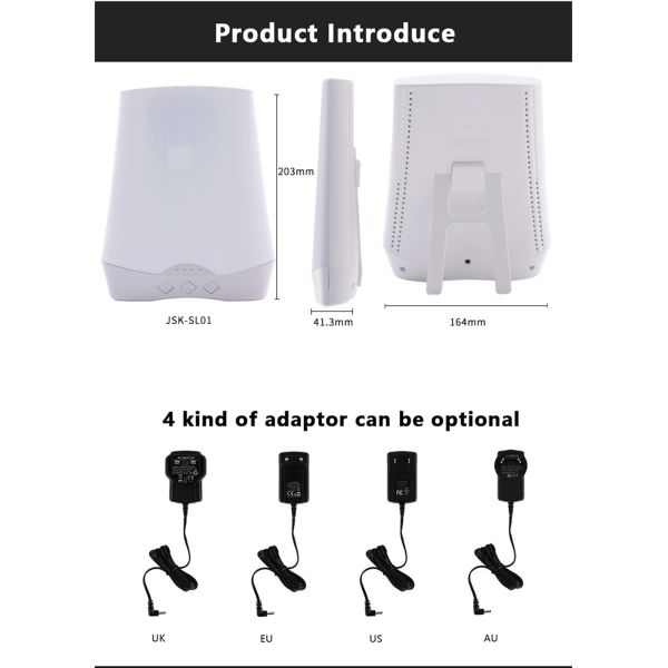 50000 Hours Working Time Modern Portable Energy Sun Lamp 10000 LUX Adjustable Bright Light LED White Light SAD Therapy Lamp Depression