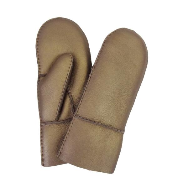 Metal Hand Sewn Winter Leather Mitten Gloves Classic Style Customized Size