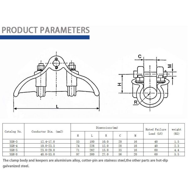 Corrosion Resistant Suspension Clamps Aluminum Alloy Power Fitting