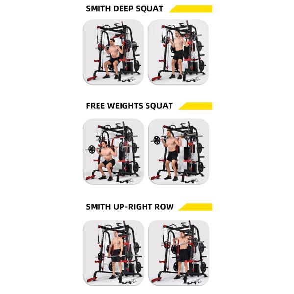 Multi Functional Smith Machine Best Fitness Equipment for Home Gym Cable Crossover