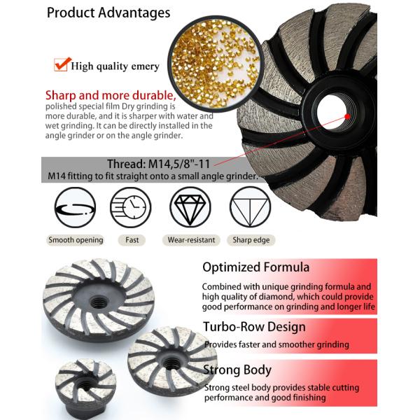 Колесо для шлифовки 60 мм эмерированной алмазной плиты для бетонного кирпичного пола