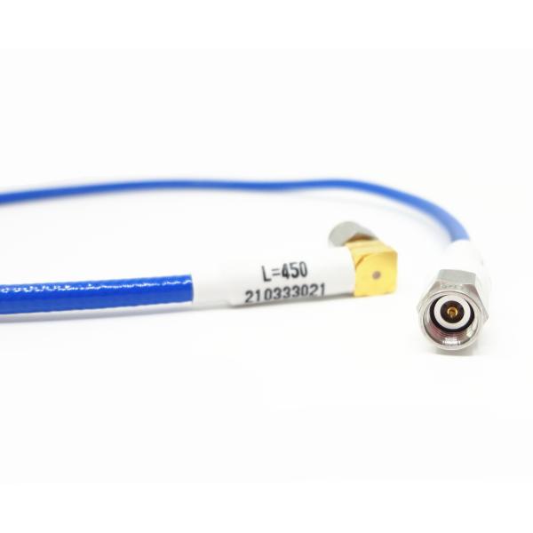 450mm Stainless Steel K2.92mm Male To Male Right Angle RF Cable Assemblies Cable MF147A Diameter 0.93mm