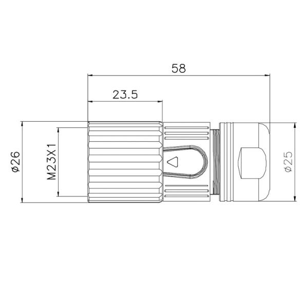 Conector reto 4 da tomada do poder 6 7 9 12 16 17 19pin IP67 M23 12 Pin Male Female Connector
