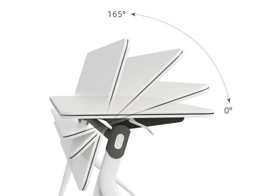 Mandis Flexible Training Desks and Tables with Flip Tabletop One Hand Operation Eight Color Options and Warm Wood Grain Finish