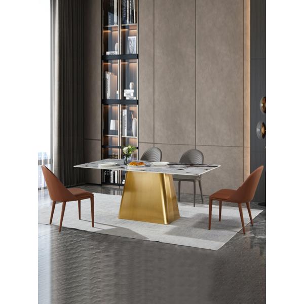 Высота 0,78 м Легкий роскошный столик из нержавеющей стали из мрамора для шести человек