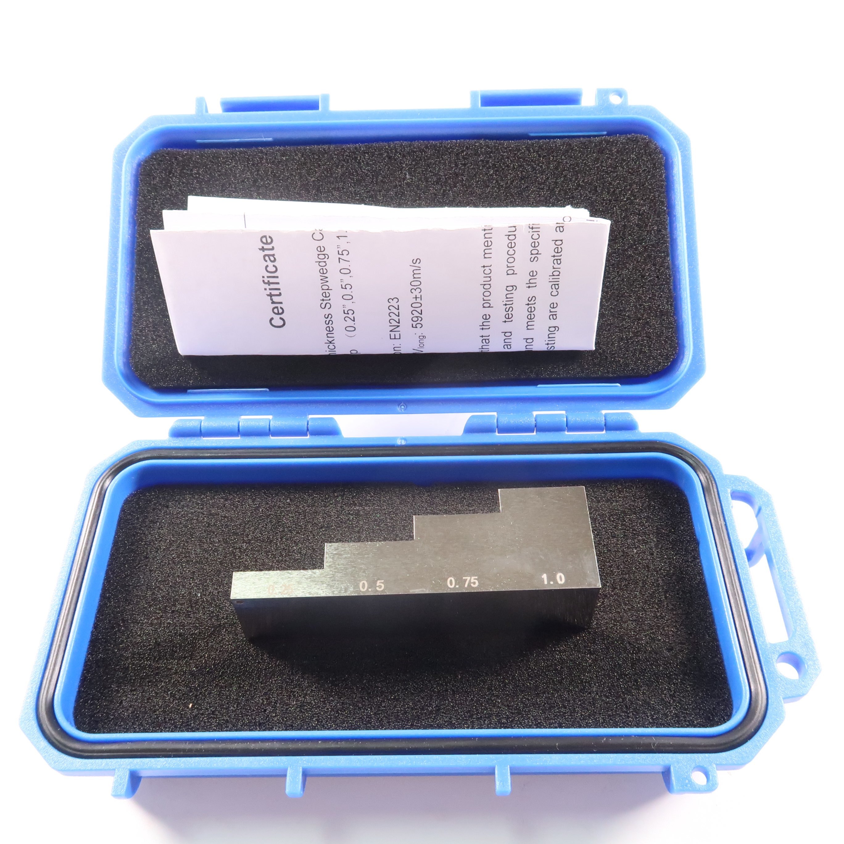 4 Step Ultrasonic Calibration Block with 0.25-0.5-0.75-1.0 Inch Thickness and Various Materials