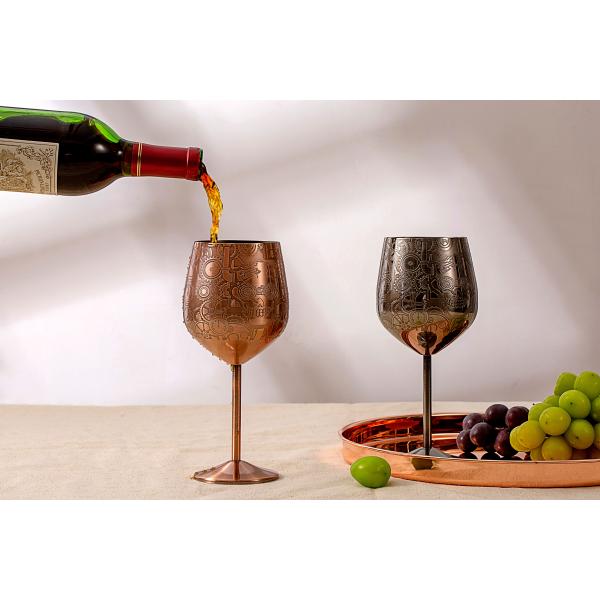 Stainless Steel Wine Glasses Metal Unbreakable Stemmed Wine Glasses Goblet